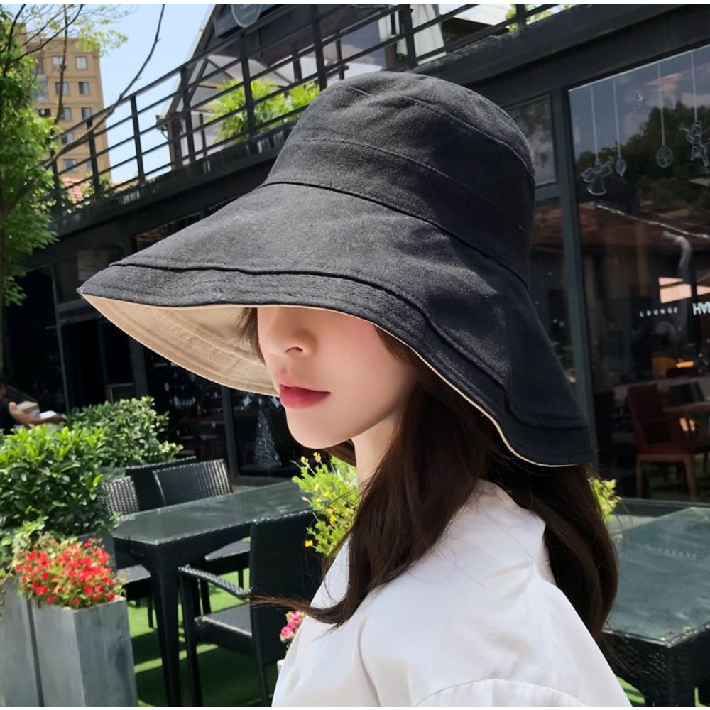【BW2861】 韓系漁夫帽 雙色帽 遮陽帽 女性 成人 防曬 漁夫帽 大帽檐 盆帽
