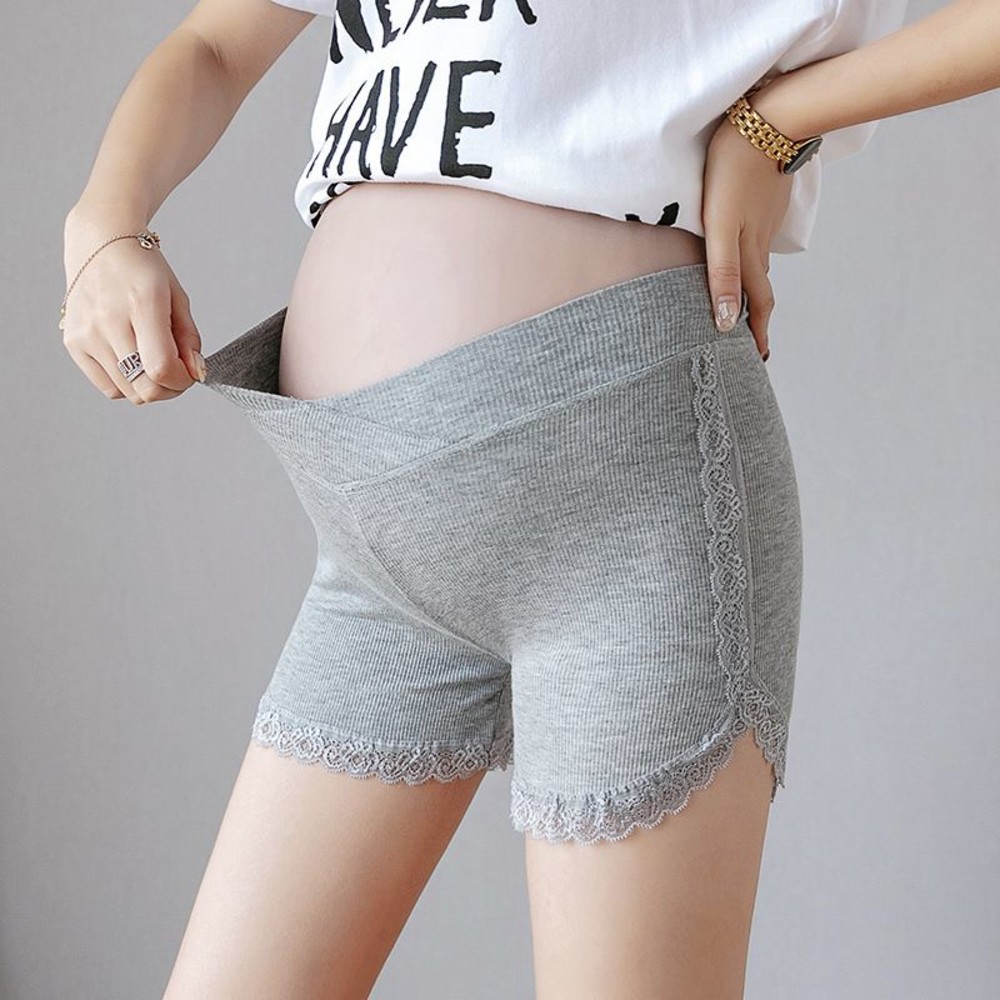 【L8316】 夏日 孕婦 低腰 安全褲 低腰 蕾絲 坑條 超彈力 孕婦安全褲 孕婦打底褲 防走光