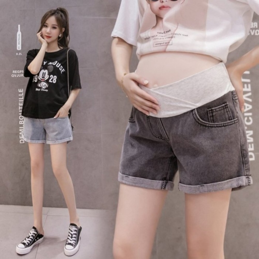 【P0288】 夏日 韓系 托腹短褲 牛仔 低腰 托腹 孕婦短褲 孕婦 牛仔短褲