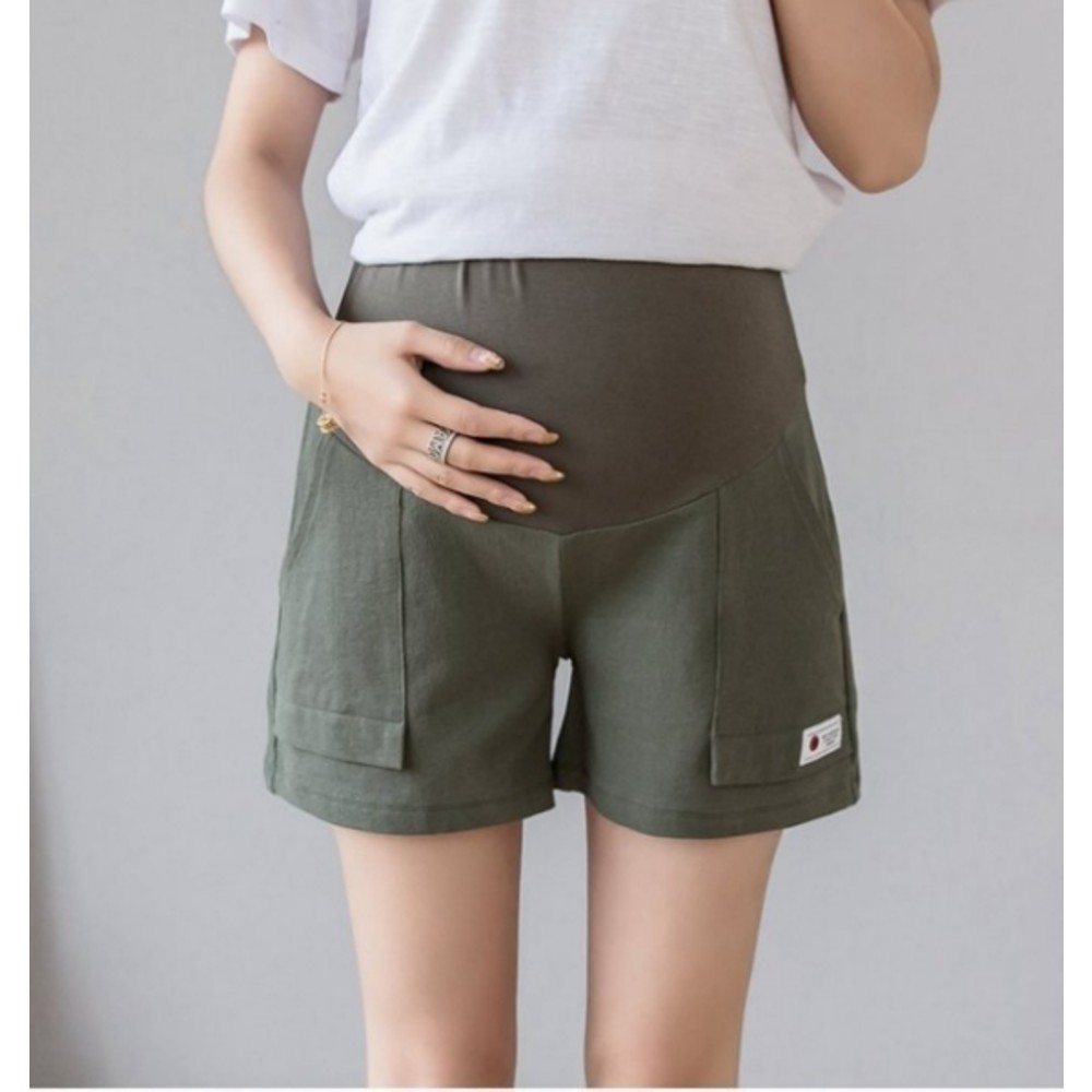 【P1133】 夏日 韓系 托腹短褲 純色 高腰 托腹褲 孕婦短褲 孕婦裝 孕婦褲 孕婦